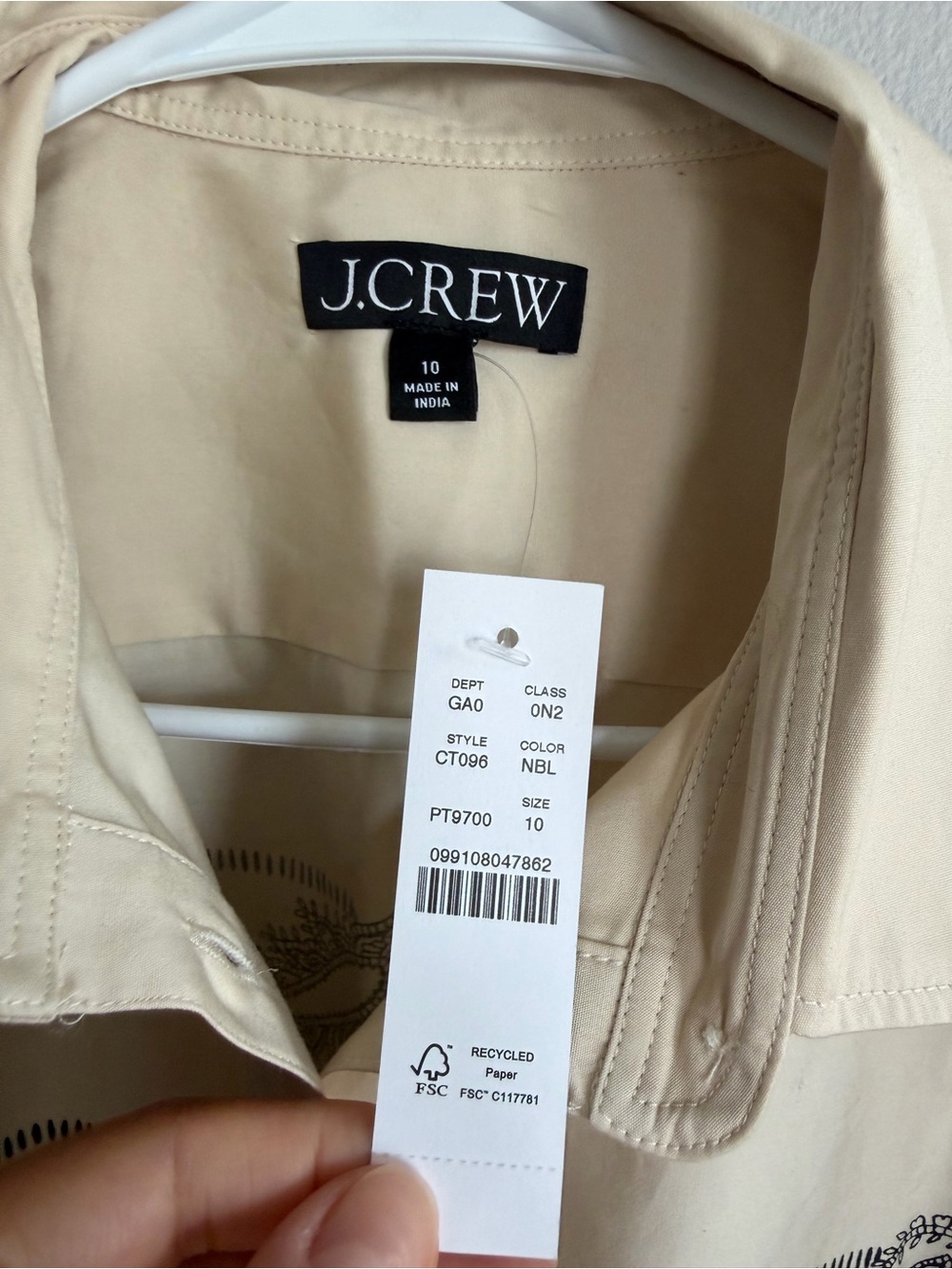 NWT J. Crew Bell sleeve button-up shirt in bandana print Cotton 10 - Picture 5 of 10